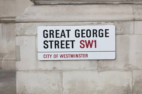 London Großbritannien Februar 2019 Zeichen Für Die Great George Street — Stockfoto
