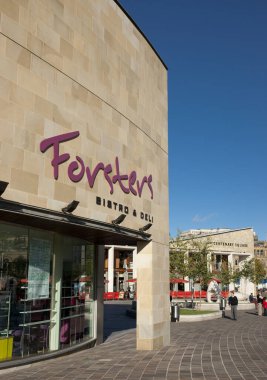 Bradford, Batı Yorkshire, İngiltere, Ekim 2013, Bradfords City Par 'daki Centenary Square manzarası