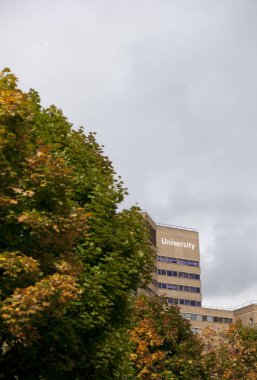 Huddersfield, West Yorkshire, İngiltere, Ekim 2013, Huddersfield Üniversitesi 'ndeki Schwann Binası
