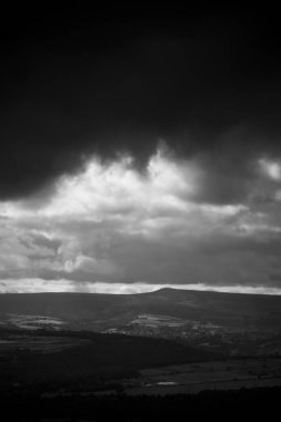 Huddersfield, Batı Yorkshire, İngiltere, Ekim 2013, Huddersfield manzarası ve Castle Hill çevresi