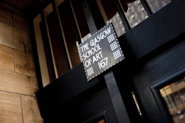 Glasgow, İskoçya, İngiltere, Eylül 2013. Charles Rennie Mackintosh 'un Glasgow Sanat Okulu Binayı yıkan korkunç yangından önce