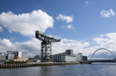 River Clyde, Glasgow, İskoçya, İngiltere, Eylül 2013, tarihi Finneston Crane