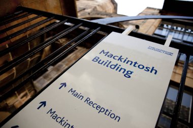 Glasgow, İskoçya, İngiltere, Eylül 2013. Charles Rennie Mackintosh 'un Glasgow Sanat Okulu Binayı yıkan korkunç yangından önce