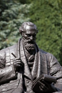 Kelvingrove Parkı, Glasgow, İskoçya, Birleşik Krallık, Eylül 2013, Lord Kelvin 'in Heykeli ve Anıtı