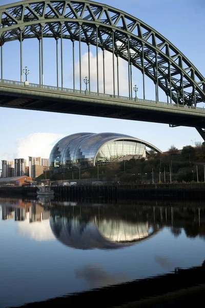 Newcastle Gateshead November 2012 View Tyne Bridge River Tyne Gateshead — стокове фото