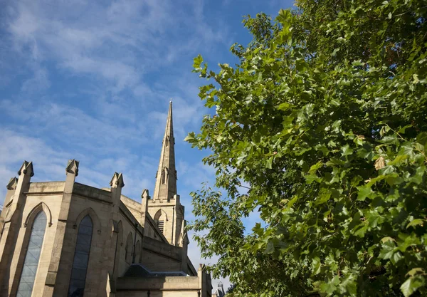 Huddersfield West Yorkshire October 2013 View Paul Concert Hall Spire — Stock Photo, Image