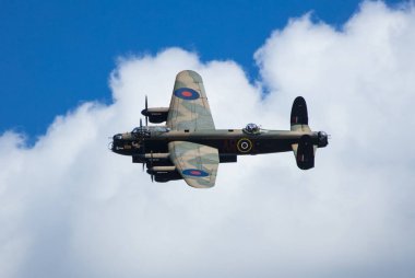 RAF Coningsby, Hughnshire, İngiltere, Eylül 2017, Britanya Muharebesi 'nden Avro Lancaster Bombacısı PA474 460 Lancaster Hava Filosu W5005 ve 50.