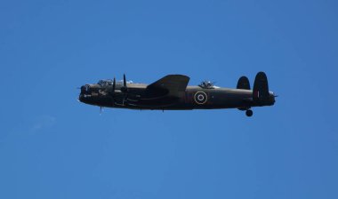 RAF Coningsby, Hughnshire, İngiltere, Eylül 2017, Britanya Muharebesi 'nden Avro Lancaster Bombacısı PA474 460 Lancaster Hava Filosu W5005 ve 50.