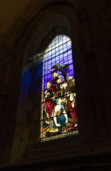 Hexham Northumberland Storbritannien Maj 2016 Färgat Glasfönster Hexham Abbey — Stockfoto