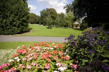 Lincoln 'ün doğu ucundaki botanik bahçesinin görüntüsü, Lincoln, İngiltere - Ağustos 2009