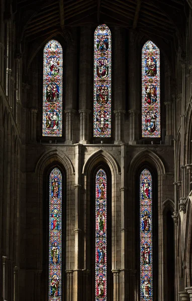 Hexham Northumberland Reino Unido Maio 2016 Vitral Abadia Hexham — Fotografia de Stock