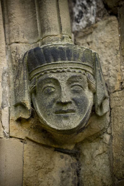 Rzeźba Kamienia Zewnątrz Bridlington Priory Bridlington East Riding West Yorkshire — Zdjęcie stockowe