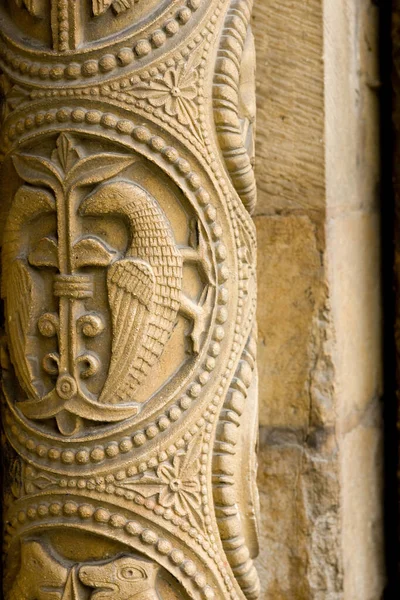 Originele Stenen Gravures Rond Westelijke Voordeur Lincoln Cathedral Lincoln Lincolnshire — Stockfoto