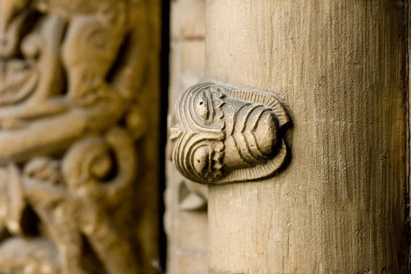 Sculture Pietra Originali Intorno Alla Porta Ingresso Ovest Lincoln Cathedral — Foto Stock