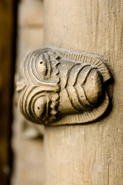 Sculture Pietra Originali Intorno Alla Porta Ingresso Ovest Lincoln Cathedral — Foto Stock