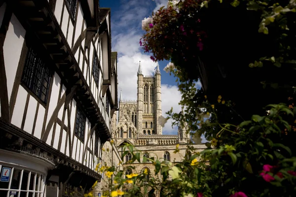 Uma Vista Catedral Castle Square Lincoln Lincolnshire Reino Unido Agosto — Fotografia de Stock