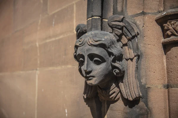 Coventry Warwickshire Wielka Brytania Czerwca 2019 Rzeźbiona Głowa Aniołów Kościele — Zdjęcie stockowe
