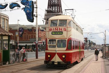 Blackpool No: 703 Sunderland No: 101 1934 Balon Car type Blackpool tramvay Blackpool, Lancashire, İngiltere 7 Haziran 2010