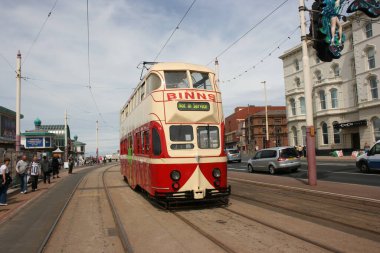 Blackpool No: 703 Sunderland No: 101 1934 Balon Car type Blackpool tramvay Blackpool, Lancashire, İngiltere 7 Haziran 2010