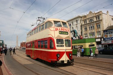Blackpool No: 703 Sunderland No: 101 1934 Balon Car type Blackpool tramvay Blackpool, Lancashire, İngiltere 7 Haziran 2010
