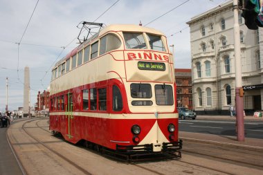 Blackpool No: 703 Sunderland No: 101 1934 Balon Car type Blackpool tramvay Blackpool, Lancashire, İngiltere 7 Haziran 2010