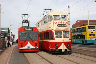 Blackpool No: 703in Sunderland No. 101 - 1934 Balon Car type Blackpool tramvay - Blackpool, Lancashire, İngiltere - 7 Haziran 2010