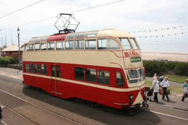 Blackpool No: 703in Sunderland No. 101 - 1934 Balon Car type Blackpool tramvay Blackpool, Lancashire, İngiltere 7 Haziran 2010