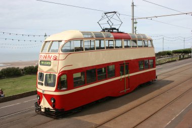 Blackpool No: 703in Sunderland No. 101 - 1934 Balon Car type Blackpool tramvay Blackpool, Lancashire, İngiltere 7 Haziran 2010