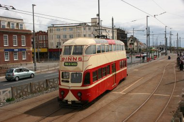 Blackpool No: 703 Sunderland No: 101 1934 Balon Car type Blackpool tramvay Blackpool, Lancashire, İngiltere 7 Haziran 2010