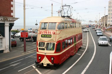 Blackpool No: 703 Sunderland No: 101 1934 Balon Car type Blackpool tramvay Blackpool, Lancashire, İngiltere 7 Haziran 2010
