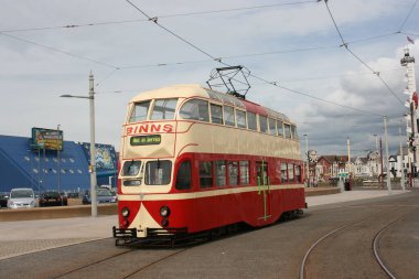 Blackpool No: 703 Sunderland No: 101 1934 Balon Car type Blackpool tramvay Blackpool, Lancashire, İngiltere 7 Haziran 2010