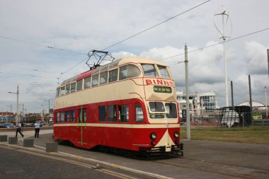 Blackpool No: 703 Sunderland No: 101 1934 Balon Car type Blackpool tramvay Blackpool, Lancashire, İngiltere 7 Haziran 2010