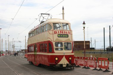 Blackpool No: 703 Sunderland No: 101 1934 Balon Car type Blackpool tramvay Blackpool, Lancashire, İngiltere 7 Haziran 2010