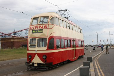 Blackpool No: 703 Sunderland No: 101 1934 Balon Car type Blackpool tramvay Blackpool, Lancashire, İngiltere 7 Haziran 2010