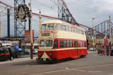 Blackpool No: 703 Sunderland No: 101 1934 Balon Car type Blackpool tramvay Blackpool, Lancashire, İngiltere 7 Haziran 2010
