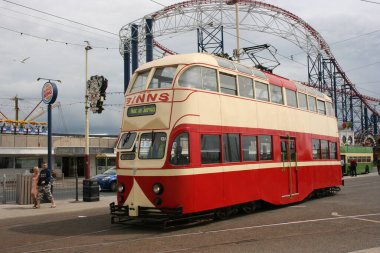 Blackpool No: 703 Sunderland No: 101 1934 Balon Car type Blackpool tramvay Blackpool, Lancashire, İngiltere 7 Haziran 2010