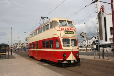 Blackpool No: 703 Sunderland No: 101 1934 Balon Car type Blackpool tramvay Blackpool, Lancashire, İngiltere 7 Haziran 2010