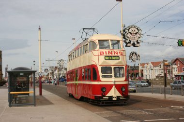 Blackpool No: 703 Sunderland No: 101 1934 Balon Car type Blackpool tramvay Blackpool, Lancashire, İngiltere 7 Haziran 2010