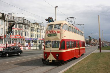 Blackpool No: 703 Sunderland No: 101 1934 Balon Car type Blackpool tramvay Blackpool, Lancashire, İngiltere 7 Haziran 2010