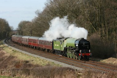 A1 Buharlı Lokomotif Kasırgası Büyük Merkez Demiryolu Buhar Vadisi Demiryolu, Loughborough, Leicestershire, Birleşik Krallık - 21 Mart 2010