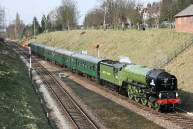A1 Buharlı Lokomotif Kasırgası Büyük Merkez Demiryolu Buhar Vadisi Demiryolu, Loughborough, Leicestershire, Birleşik Krallık - 21 Mart 2010