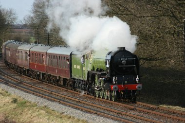 A1 Buharlı Lokomotif Kasırgası Büyük Merkez Demiryolu Buhar Vadisi Demiryolu, Loughborough, Leicestershire, Birleşik Krallık - 21 Mart 2010
