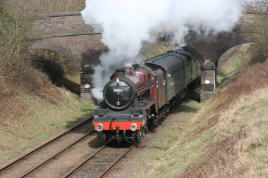 Jubilee Steam Loco 5690 Leander Büyük Merkez Demiryolu Buhar Vadisi, Loughborough, Leicestershire, Birleşik Krallık - 21 Mart 2010.