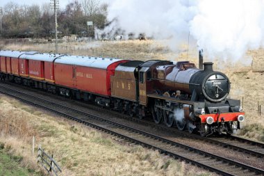 Jubilee Steam Loco 5690 Leander Büyük Merkez Demiryolu Buhar Vadisi, Loughborough, Leicestershire, Birleşik Krallık - 21 Mart 2010.