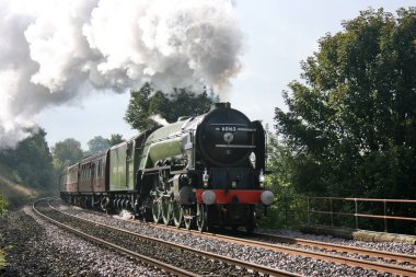 Carlisle Demiryolu için Worcester ile A1 Buharlı Lokomotif Kasırgası Langliffe, Yorkshire, Birleşik Krallık - 10 Ekim 2009