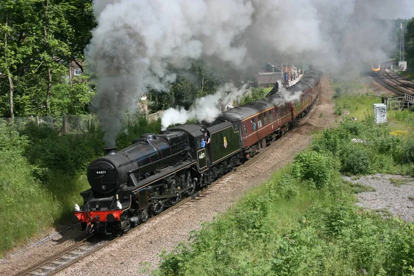 Black Five Steam Locomotive Número 44871 Dore Trem Fretado Junho — Fotografia de Stock