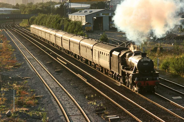 Black Five Steam Locomotive Number 45407 Pepper Road Scraborough Spa — Stock fotografie