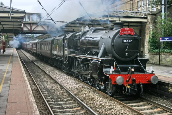 Black Five Steam Locomotive Number 45407 Bingley Charter Train 8Th — Stock fotografie