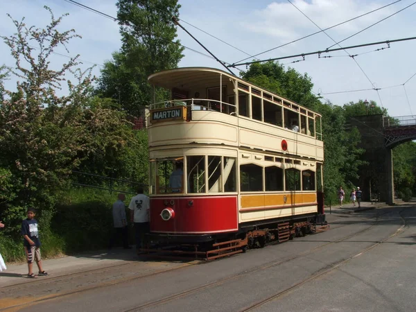 Vecchio Tram Vintage National Tramway Museum Crich Giugno 2006 Crich — Foto Stock