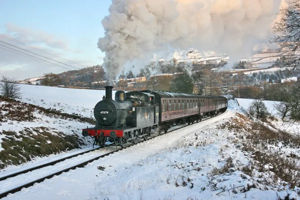 Jinty Steam Locomotive Santa Special Keighley Worth Valley Railway Oakworth — Stock Photo, Image